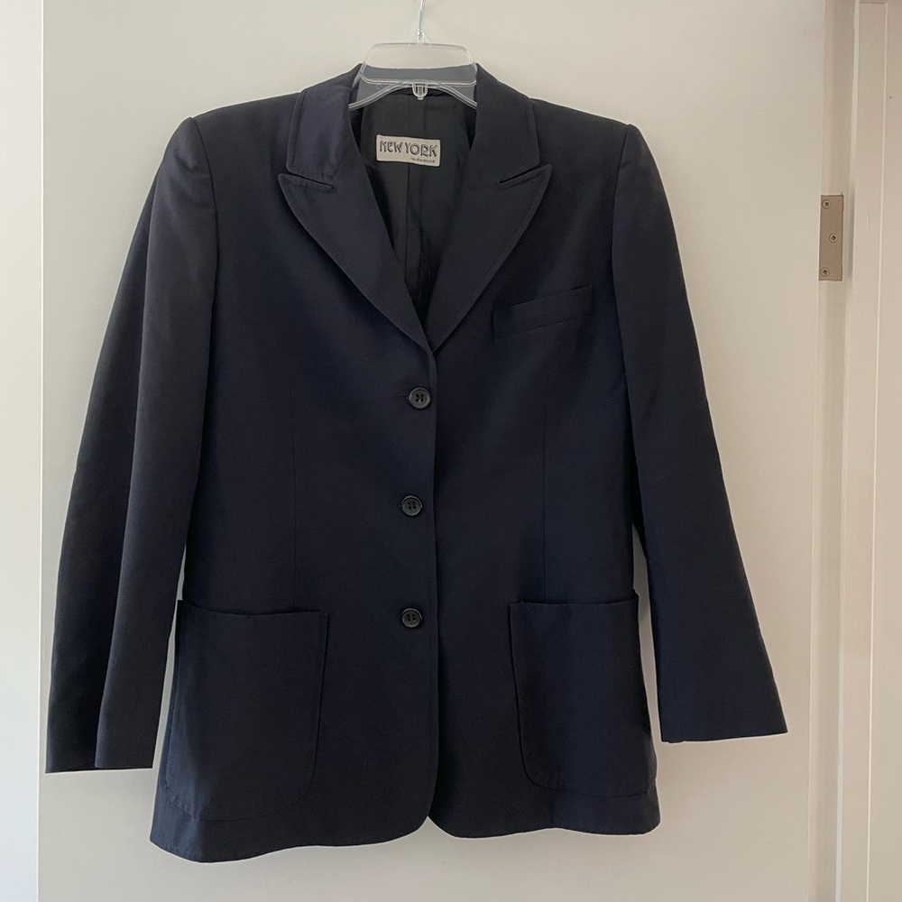 New York Industrie 90s Vintage Navy Women's Blazer